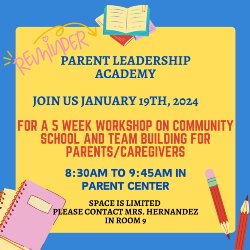 Flier with pencil and notebook providing information for Community School and Team Building 5-week workshops